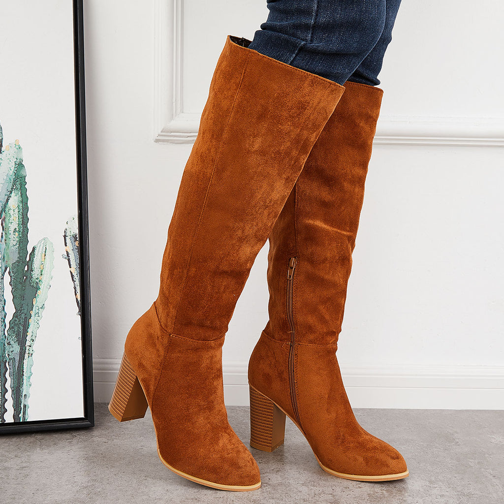Classic Long Heeled With Zipper Boots
