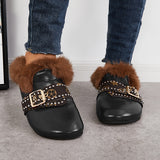 Warm Mules Slippers Fur Lined Shoes