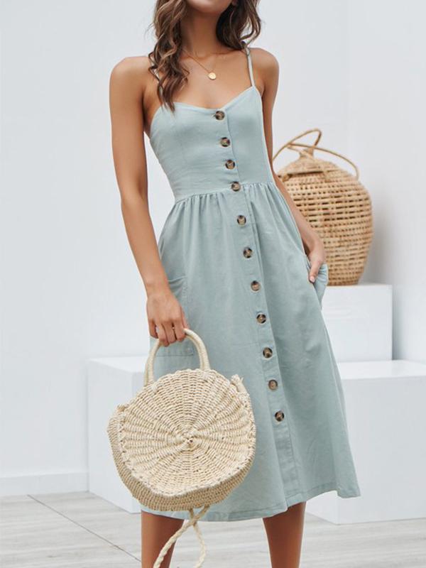 Herstyled Summer Fashion Casual Midi Dress
