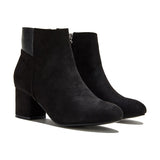 Herstyled Women's Chunky Heel Artificial Suede Ankle Booties