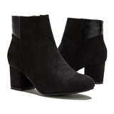 Herstyled Women's Chunky Heel Artificial Suede Ankle Booties