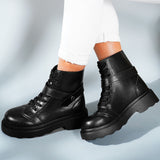 Black Round Toe Ankle Boots