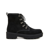 Herstyled Women's Simple Faux Suede Lace Up Combat Boots