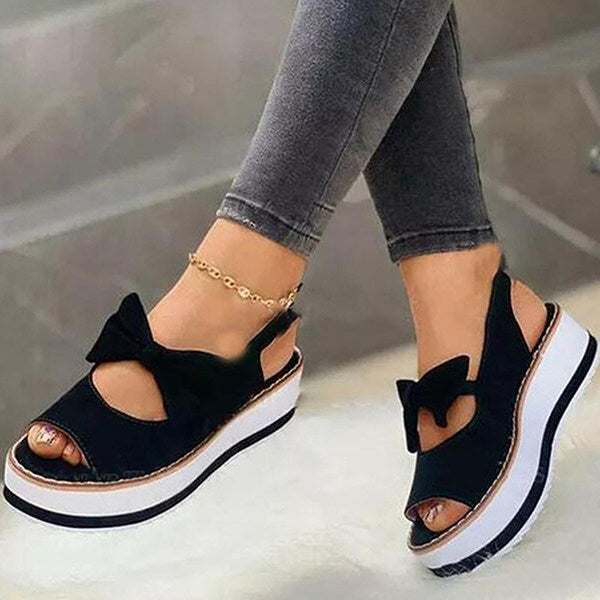 Herstyled Women's Fashion Bow Chunky Sandals