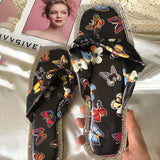 Herstyled Women's Fashion Butterfly Print Flip-Flops