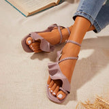 Herstyled Women's Floundered Flat Flip-Flop Sandals