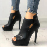 Herstyled Fashion Peep Toe Cutout Thin Heels Sandals