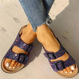 Herstyled Flip Flop Flat With Buckle Slip-On Summer Casual Slippers