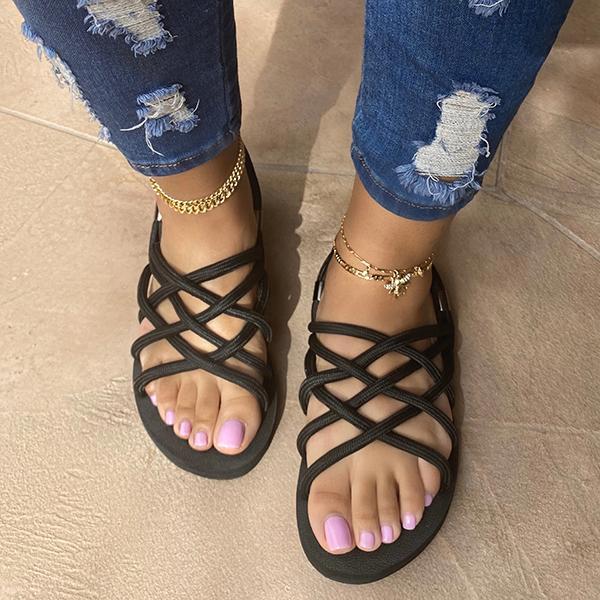 Herstyled Soft Bottom Cloth Rope Sandals