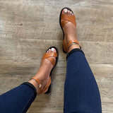 Herstyled Cross Strap Classic Leather Sandals