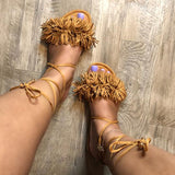 Herstyled Summer Short Tassel Strap Sandals