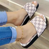 Herstyled Women Fashion Plaid Comfortable Casual Slippers