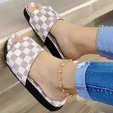 Herstyled Women Fashion Plaid Comfortable Casual Slippers