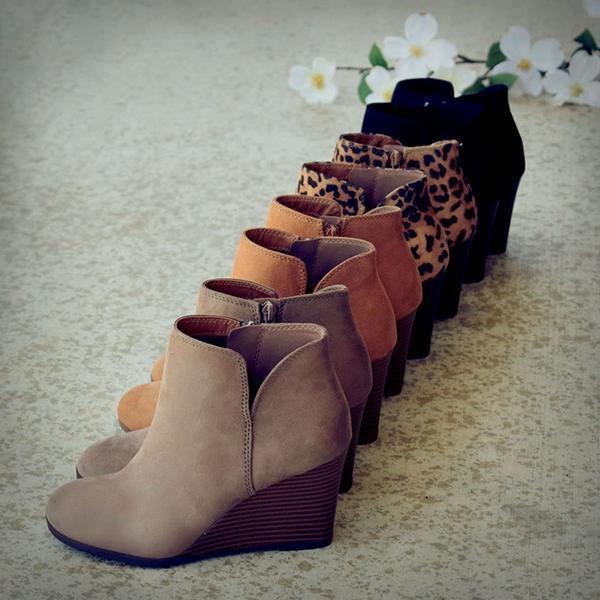 Herstyled Side Slit Wedge Booties