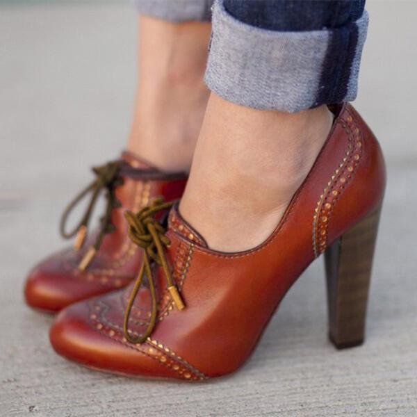 Herstyled Women Leatherette Heel Pumps Boots
