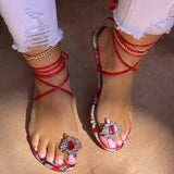 Herstyled Womens Colorful Snakeskin Print Flat Strap Sandals