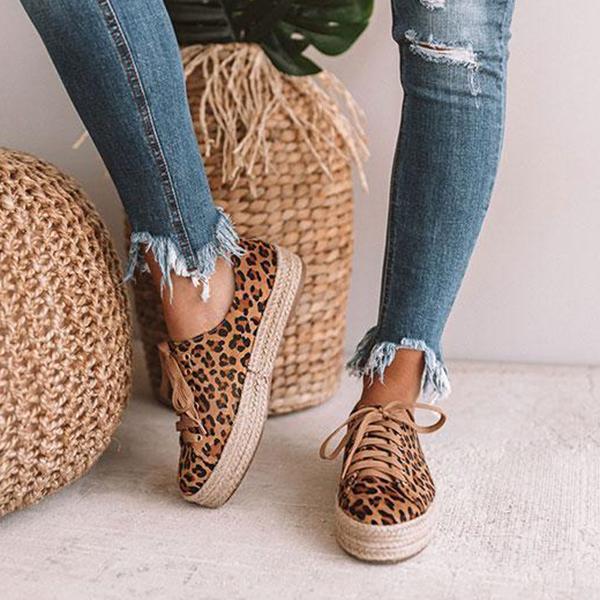 Herstyled Leopard Espadrille Sneakers (Ship in 24 Hours)