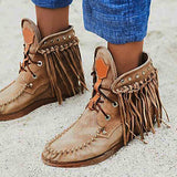 Herstyled Tassel Women's Wedge Heel Suede Boots