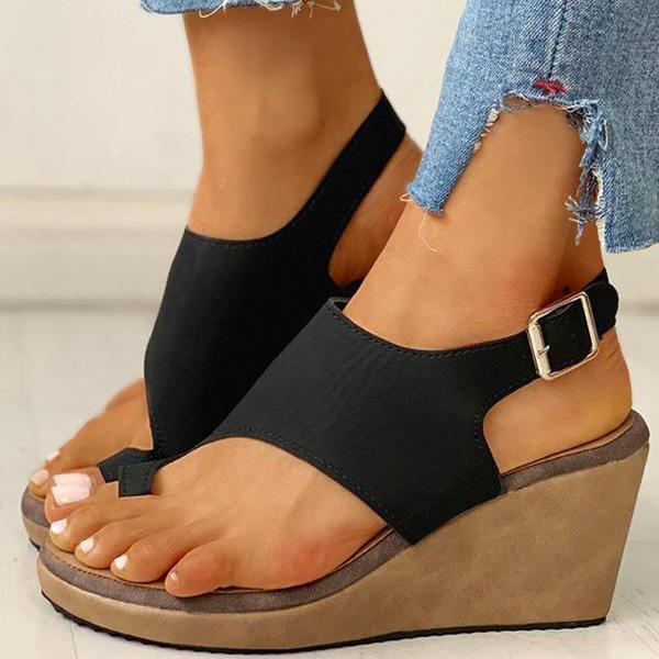 Herstyled Toe Ring Cutout Slingback Sandals