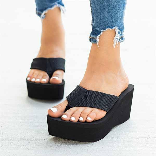 Herstyled Flip-flops Foam Wedge Heel Sandals