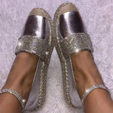 Herstyled Woman Fashion Solid Color Rhinestone Shoes