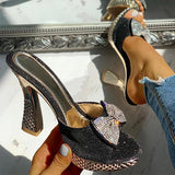 Herstyled Women Fashion Paillette Rhinestone Slip-on Sandals