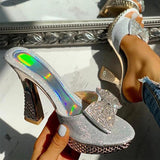 Herstyled Women Fashion Paillette Rhinestone Slip-on Sandals