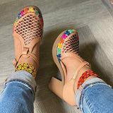 Herstyled Women's Colored Closed Toe Mesh Sandals