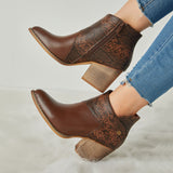 Herstyled Women's Thick Heel Pointed Western Cowboy Boots