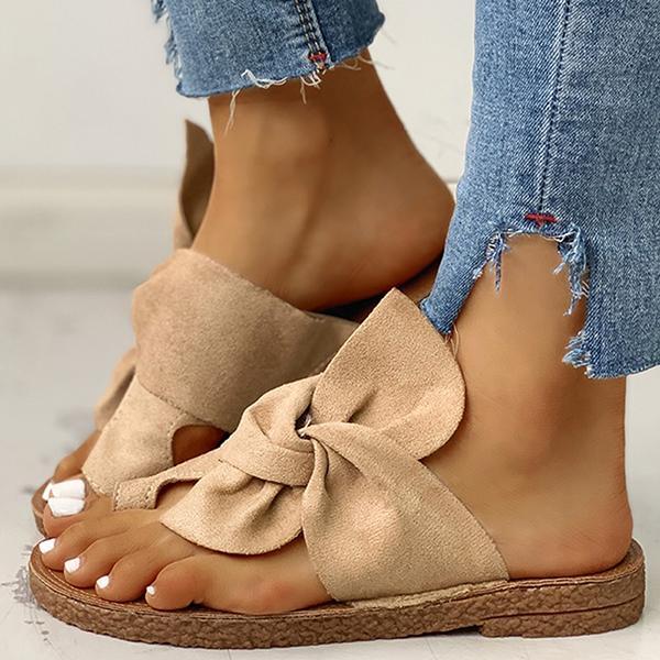 Herstyled Bowknot Toe Ring Non-slip Slippers