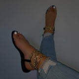 Herstyled Clear Straps Chain Sandals