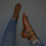 Herstyled Clear Straps Chain Sandals
