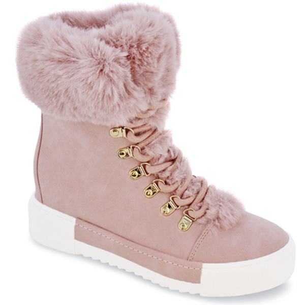 Herstyled Warm Fur Lace-Up Boots
