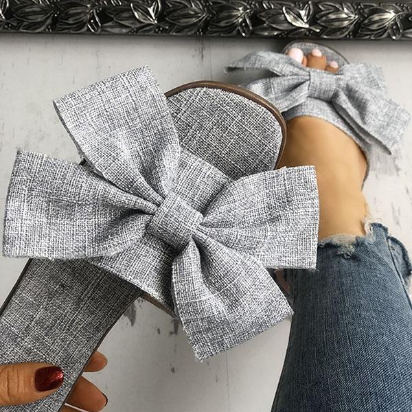Herstyled Women Casual Bow Flat Slippers