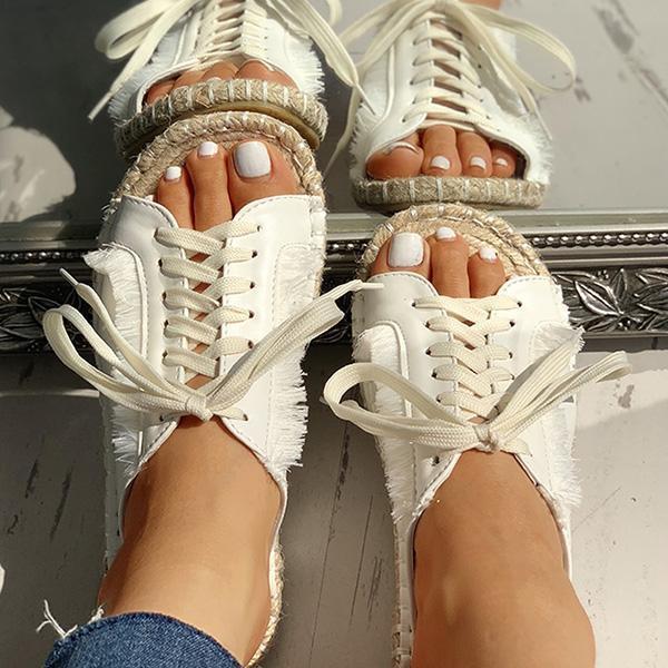 Herstyled Casual Lace-Up Flats Sandals