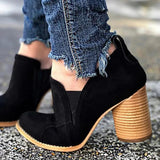 Herstyled Ankle Slip On Casual Chunky Boots