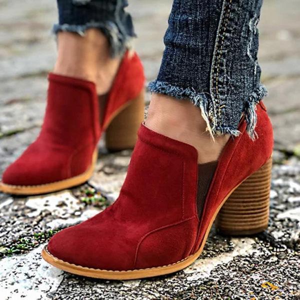 Herstyled Ankle Slip On Casual Chunky Boots