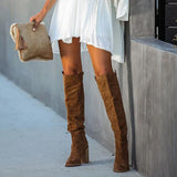 Herstyled Distressed Faux Suede Slouch Boots