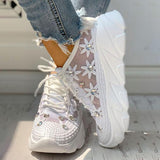 Herstyled Mesh Trim Lace-Up Sneakers