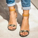Herstyled Fashion Simple Camouflage High Heel Sandals