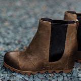 Herstyled Women Winter Slip On Wedge Boots