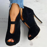 Herstyled Solid Deep Toe Cutout Stiletto Heel Sandals