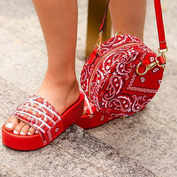 Herstyled Women'S Stylish Bandana Platform Sandals Slippers