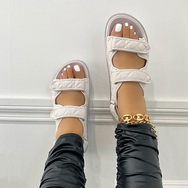 Herstyled Audrey Velcro Straps Flat Sandals