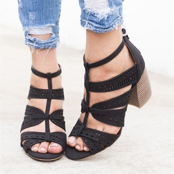 Herstyled Laser Cut Caged Sandals
