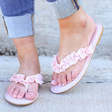 Herstyled Girlish Pink Frilly Flop Sandals