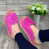 Herstyled Casual Comfortable Flower Design Peep-Toe Sandals