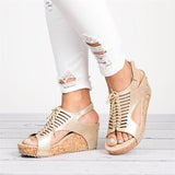 Herstyled Lace Up Wedges Sandals