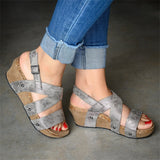 Herstyled Faux Leather Strappy Wedges