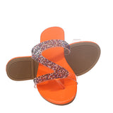 Herstyled Women's Colored Rhinestone Flat Slippers